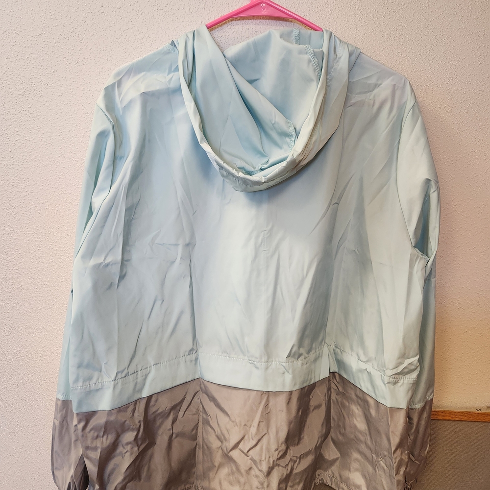 Light Blue and Gray Windbreaker Jacket - Picture 2 of 4